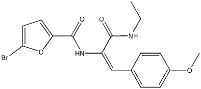 5-bromo-N-[1-[(ethylamino)carbonyl]-2-(4-methoxyphenyl)vinyl]-2-furamide 结构式