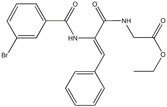 ethyl ({2-[(3-bromobenzoyl)amino]-3-phenylacryloyl}amino)acetate 结构式