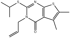 3-allyl-2-(isopropylsulfanyl)-5,6-dimethylthieno[2,3-d]pyrimidin-4(3H)-one 结构式