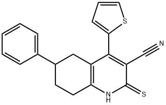 6-phenyl-4-thien-2-yl-2-thioxo-1,2,5,6,7,8-hexahydroquinoline-3-carbonitrile 结构式