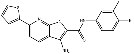 3-amino-N-(4-bromo-3-methylphenyl)-6-(2-thienyl)thieno[2,3-b]pyridine-2-carboxamide 结构式