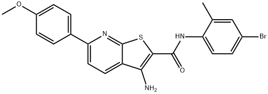 3-amino-N-(4-bromo-2-methylphenyl)-6-(4-methoxyphenyl)thieno[2,3-b]pyridine-2-carboxamide 结构式