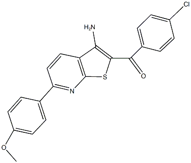 [3-amino-6-(4-methoxyphenyl)thieno[2,3-b]pyridin-2-yl](4-chlorophenyl)methanone 结构式