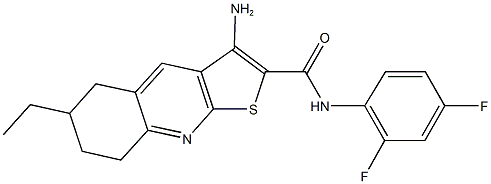 3-amino-N-(2,4-difluorophenyl)-6-ethyl-5,6,7,8-tetrahydrothieno[2,3-b]quinoline-2-carboxamide 结构式