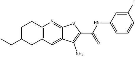 3-amino-6-ethyl-N-(3-fluorophenyl)-5,6,7,8-tetrahydrothieno[2,3-b]quinoline-2-carboxamide 结构式