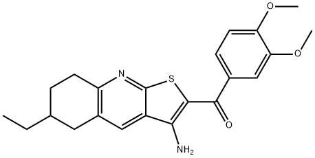 (3-amino-6-ethyl-5,6,7,8-tetrahydrothieno[2,3-b]quinolin-2-yl)(3,4-dimethoxyphenyl)methanone 结构式