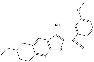 (3-amino-6-ethyl-5,6,7,8-tetrahydrothieno[2,3-b]quinolin-2-yl)(3-methoxyphenyl)methanone 结构式