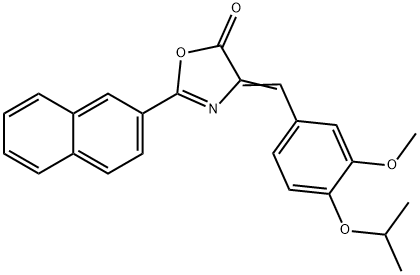 4-(4-isopropoxy-3-methoxybenzylidene)-2-(2-naphthyl)-1,3-oxazol-5(4H)-one 结构式