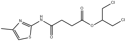 2-chloro-1-(chloromethyl)ethyl 4-[(4-methyl-1,3-thiazol-2-yl)amino]-4-oxobutanoate 结构式