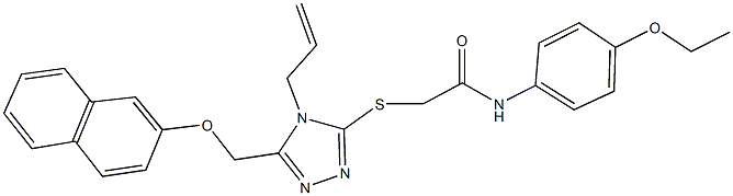 2-({4-allyl-5-[(2-naphthyloxy)methyl]-4H-1,2,4-triazol-3-yl}sulfanyl)-N-(4-ethoxyphenyl)acetamide 结构式