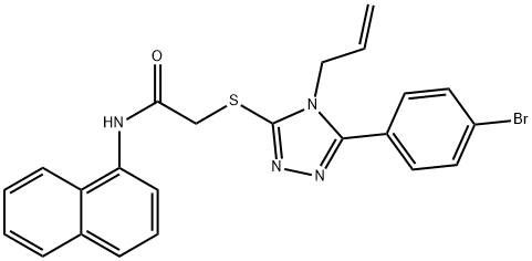 2-{[4-allyl-5-(4-bromophenyl)-4H-1,2,4-triazol-3-yl]sulfanyl}-N-(1-naphthyl)acetamide 结构式