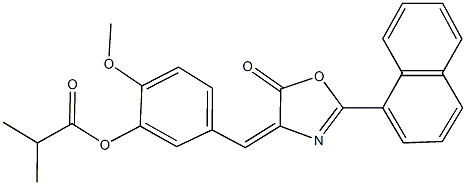 2-methoxy-5-[(2-(1-naphthyl)-5-oxo-1,3-oxazol-4(5H)-ylidene)methyl]phenyl 2-methylpropanoate 结构式