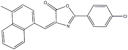 2-(4-chlorophenyl)-4-[(4-methyl-1-naphthyl)methylene]-1,3-oxazol-5(4H)-one 结构式
