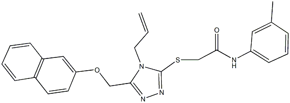 2-({4-allyl-5-[(2-naphthyloxy)methyl]-4H-1,2,4-triazol-3-yl}sulfanyl)-N-(3-methylphenyl)acetamide 结构式