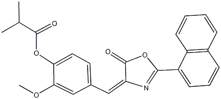 2-methoxy-4-[(2-(1-naphthyl)-5-oxo-1,3-oxazol-4(5H)-ylidene)methyl]phenyl 2-methylpropanoate 结构式