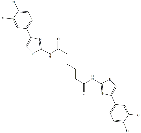 N~1~,N~6~-bis[4-(3,4-dichlorophenyl)-1,3-thiazol-2-yl]hexanediamide 结构式