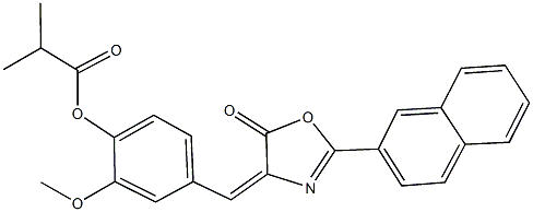 2-methoxy-4-[(2-(2-naphthyl)-5-oxo-1,3-oxazol-4(5H)-ylidene)methyl]phenyl 2-methylpropanoate 结构式