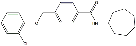 4-[(2-chlorophenoxy)methyl]-N-cycloheptylbenzamide 结构式