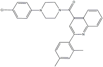 4-{[4-(4-chlorophenyl)piperazin-1-yl]carbonyl}-2-(2,4-dimethylphenyl)quinoline 结构式