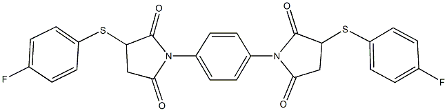 3-[(4-fluorophenyl)sulfanyl]-1-(4-{3-[(4-fluorophenyl)sulfanyl]-2,5-dioxo-1-pyrrolidinyl}phenyl)-2,5-pyrrolidinedione 结构式