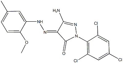 3-amino-1-(2,4,6-trichlorophenyl)-1H-pyrazole-4,5-dione 4-[(2-methoxy-5-methylphenyl)hydrazone] 结构式