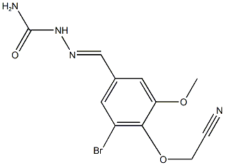 {4-[2-(aminocarbonyl)carbohydrazonoyl]-2-bromo-6-methoxyphenoxy}acetonitrile 结构式