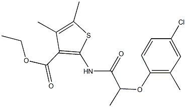 ethyl 2-{[2-(4-chloro-2-methylphenoxy)propanoyl]amino}-4,5-dimethyl-3-thiophenecarboxylate 结构式