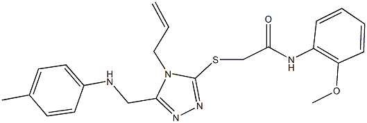 2-{[4-allyl-5-(4-toluidinomethyl)-4H-1,2,4-triazol-3-yl]sulfanyl}-N-(2-methoxyphenyl)acetamide 结构式
