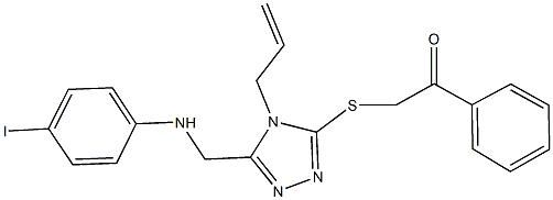 2-({4-allyl-5-[(4-iodoanilino)methyl]-4H-1,2,4-triazol-3-yl}sulfanyl)-1-phenylethanone 结构式