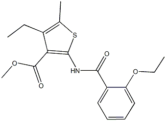 methyl 2-[(2-ethoxybenzoyl)amino]-4-ethyl-5-methyl-3-thiophenecarboxylate 结构式