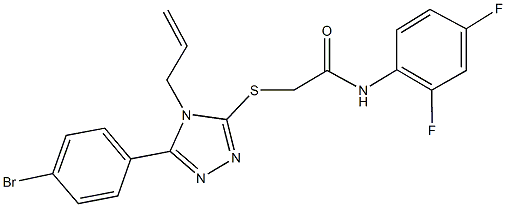 2-{[4-allyl-5-(4-bromophenyl)-4H-1,2,4-triazol-3-yl]sulfanyl}-N-(2,4-difluorophenyl)acetamide 结构式