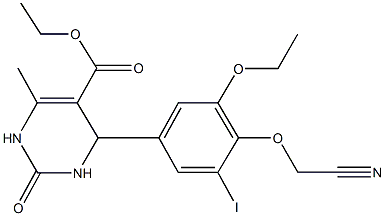 ethyl 4-[4-(cyanomethoxy)-3-ethoxy-5-iodophenyl]-6-methyl-2-oxo-1,2,3,4-tetrahydro-5-pyrimidinecarboxylate 结构式