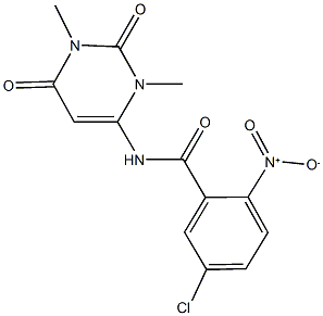 5-chloro-N-(1,3-dimethyl-2,6-dioxo-1,2,3,6-tetrahydro-4-pyrimidinyl)-2-nitrobenzamide 结构式