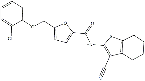 5-[(2-chlorophenoxy)methyl]-N-(3-cyano-4,5,6,7-tetrahydro-1-benzothien-2-yl)-2-furamide 结构式