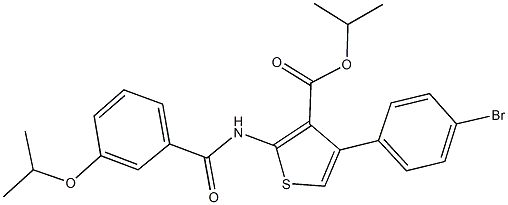 isopropyl 4-(4-bromophenyl)-2-[(3-isopropoxybenzoyl)amino]-3-thiophenecarboxylate 结构式