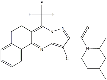 11-chloro-10-[(2,4-dimethyl-1-piperidinyl)carbonyl]-7-(trifluoromethyl)-5,6-dihydrobenzo[h]pyrazolo[5,1-b]quinazoline 结构式