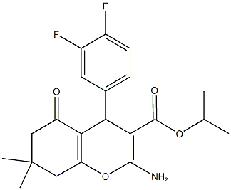 isopropyl 2-amino-4-(3,4-difluorophenyl)-7,7-dimethyl-5-oxo-5,6,7,8-tetrahydro-4H-chromene-3-carboxylate 结构式