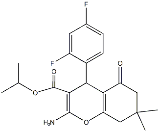 isopropyl 2-amino-4-(2,4-difluorophenyl)-7,7-dimethyl-5-oxo-5,6,7,8-tetrahydro-4H-chromene-3-carboxylate 结构式