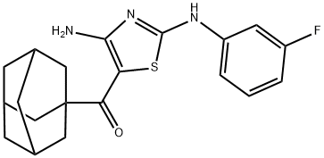 1-adamantyl[4-amino-2-(3-fluoroanilino)-1,3-thiazol-5-yl]methanone 结构式