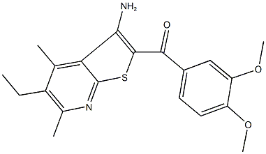 (3-amino-5-ethyl-4,6-dimethylthieno[2,3-b]pyridin-2-yl)(3,4-dimethoxyphenyl)methanone 结构式