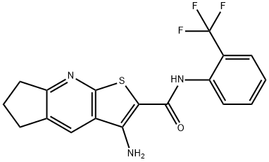 3-amino-N-[2-(trifluoromethyl)phenyl]-6,7-dihydro-5H-cyclopenta[b]thieno[3,2-e]pyridine-2-carboxamide 结构式