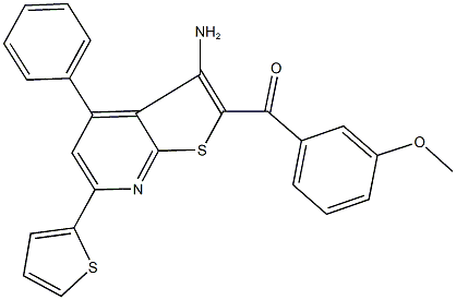 [3-amino-4-phenyl-6-(2-thienyl)thieno[2,3-b]pyridin-2-yl](3-methoxyphenyl)methanone 结构式