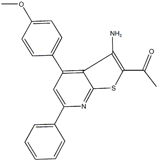 1-[3-amino-4-(4-methoxyphenyl)-6-phenylthieno[2,3-b]pyridin-2-yl]ethanone 结构式