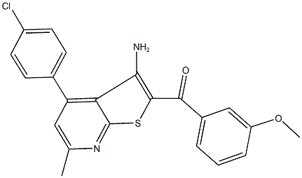 [3-amino-4-(4-chlorophenyl)-6-methylthieno[2,3-b]pyridin-2-yl](3-methoxyphenyl)methanone 结构式