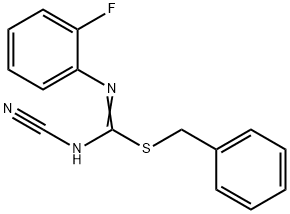 benzyl N'-cyano-N-(2-fluorophenyl)imidothiocarbamate 结构式