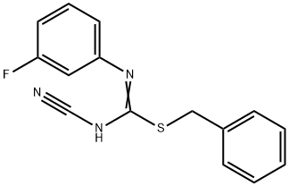 benzyl N'-cyano-N-(3-fluorophenyl)imidothiocarbamate 结构式