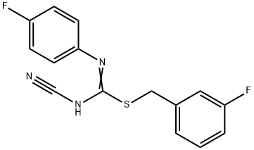 3-fluorobenzyl N'-cyano-N-(4-fluorophenyl)imidothiocarbamate 结构式