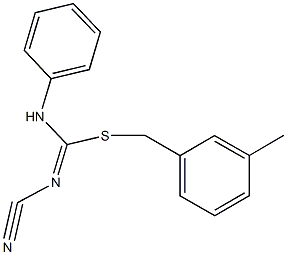 3-methylbenzyl N'-cyano-N-phenylimidothiocarbamate 结构式