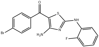 [4-amino-2-(2-fluoroanilino)-1,3-thiazol-5-yl](4-bromophenyl)methanone 结构式