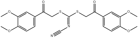 bis[2-(3,4-dimethoxyphenyl)-2-oxoethyl] cyanodithioimidocarbonate 结构式